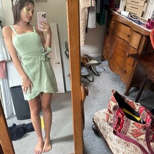 gianni bini green wrap dress